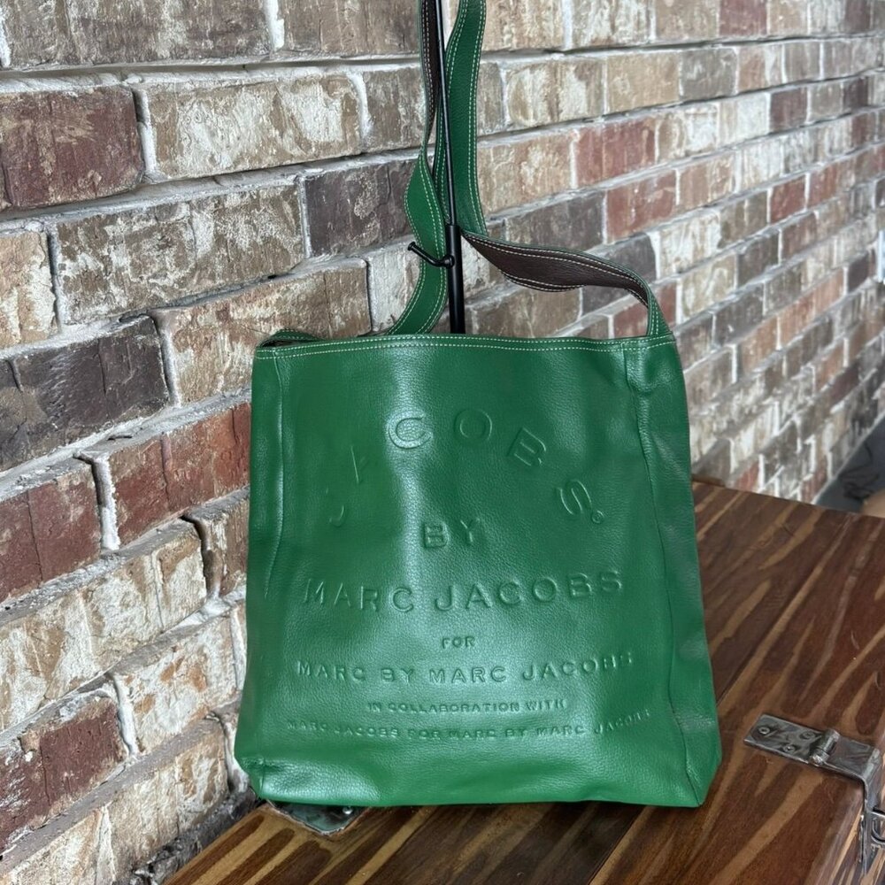 Marc Jacobs Green Leather Messenger Bag